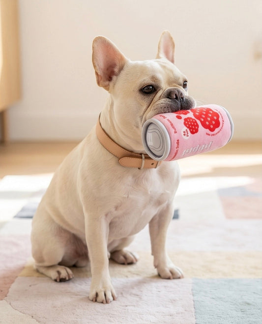Puppi Ruffberry Rose | Squeaky Plush Dog Toy with Crinkle & Mesh Lining