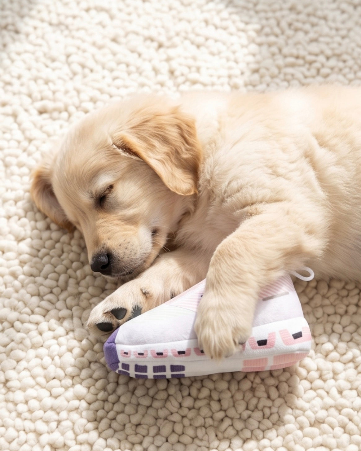DOG Workout Shoe | Squeaky Plush Dog Toy with Crinkle & Mesh Lining