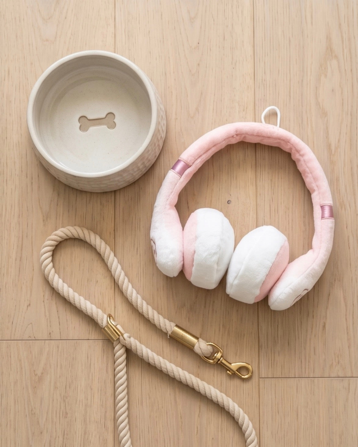Barks Headphones | Squeaky Plush Dog Toy with Crinkle & Mesh Lining