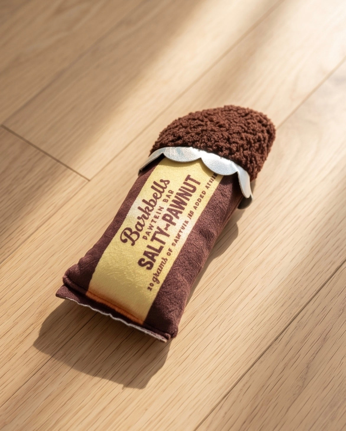 Barkbells Pawtein Bar | Squeaky Plush Dog Toy with Crinkle & Mesh Lining
