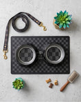 Load image into Gallery viewer, Black Checker Chewy Vuiton Placemat
