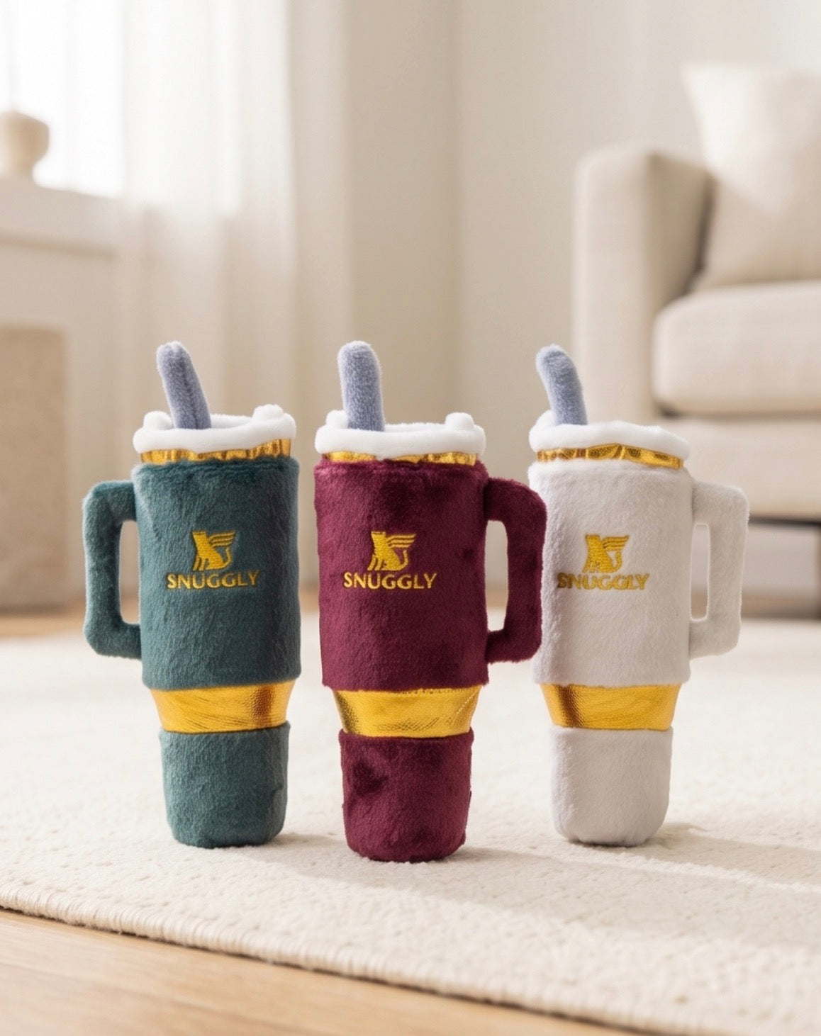 Holiday Snuggly Cup 3-Pack (Red, Ivory, & Green) - Organic Catnip