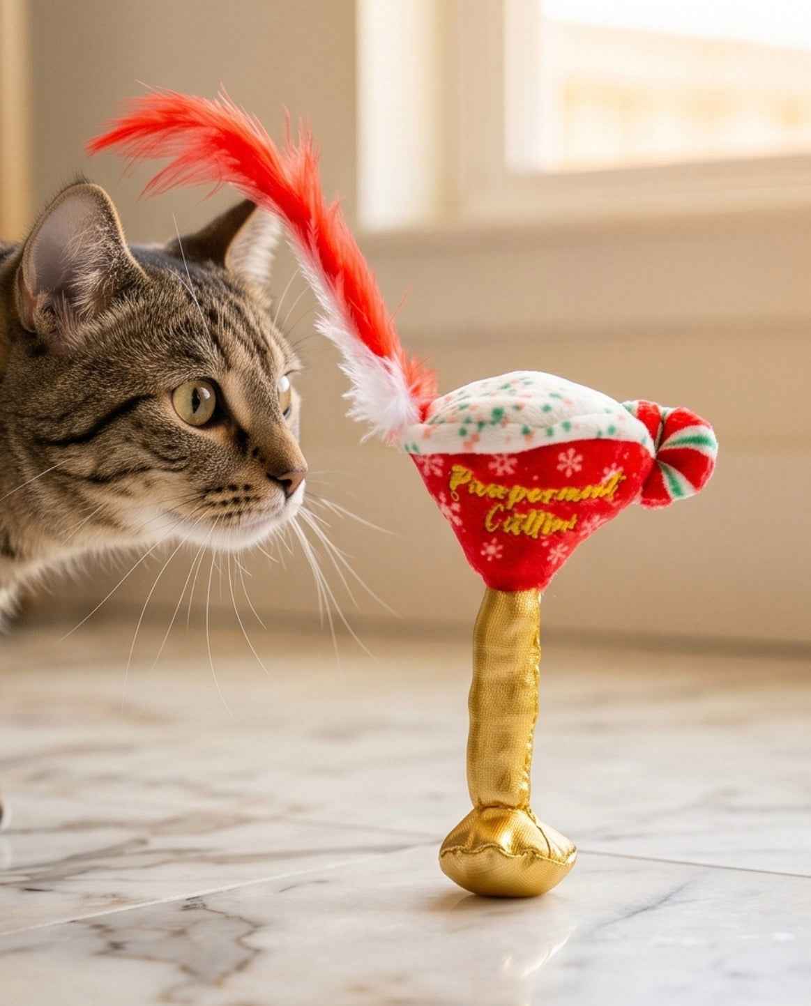 White Paw Kitty Seltzer & Pawpermint Cattini Christmas Cat Toy - Organic Catnip