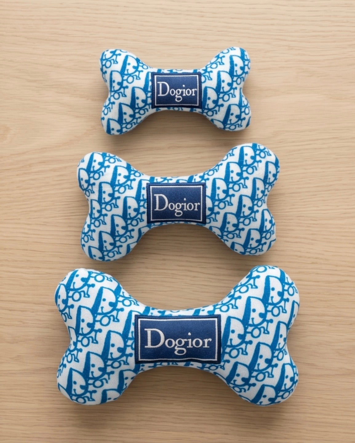 Dogior Bone | Squeaky Plush Dog Toy with Crinkle & Mesh Lining