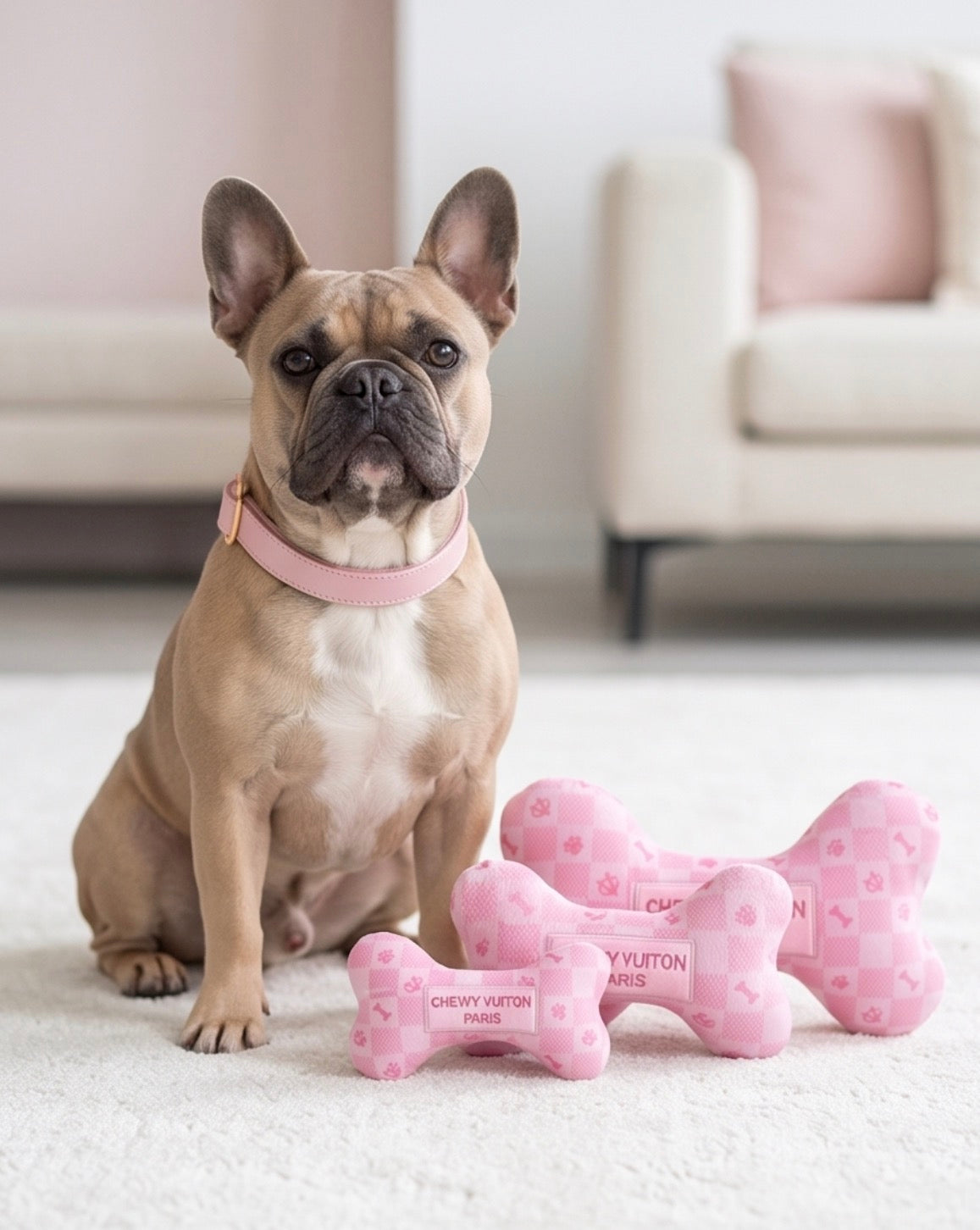 Pink Checker Chewy Vuiton Bone