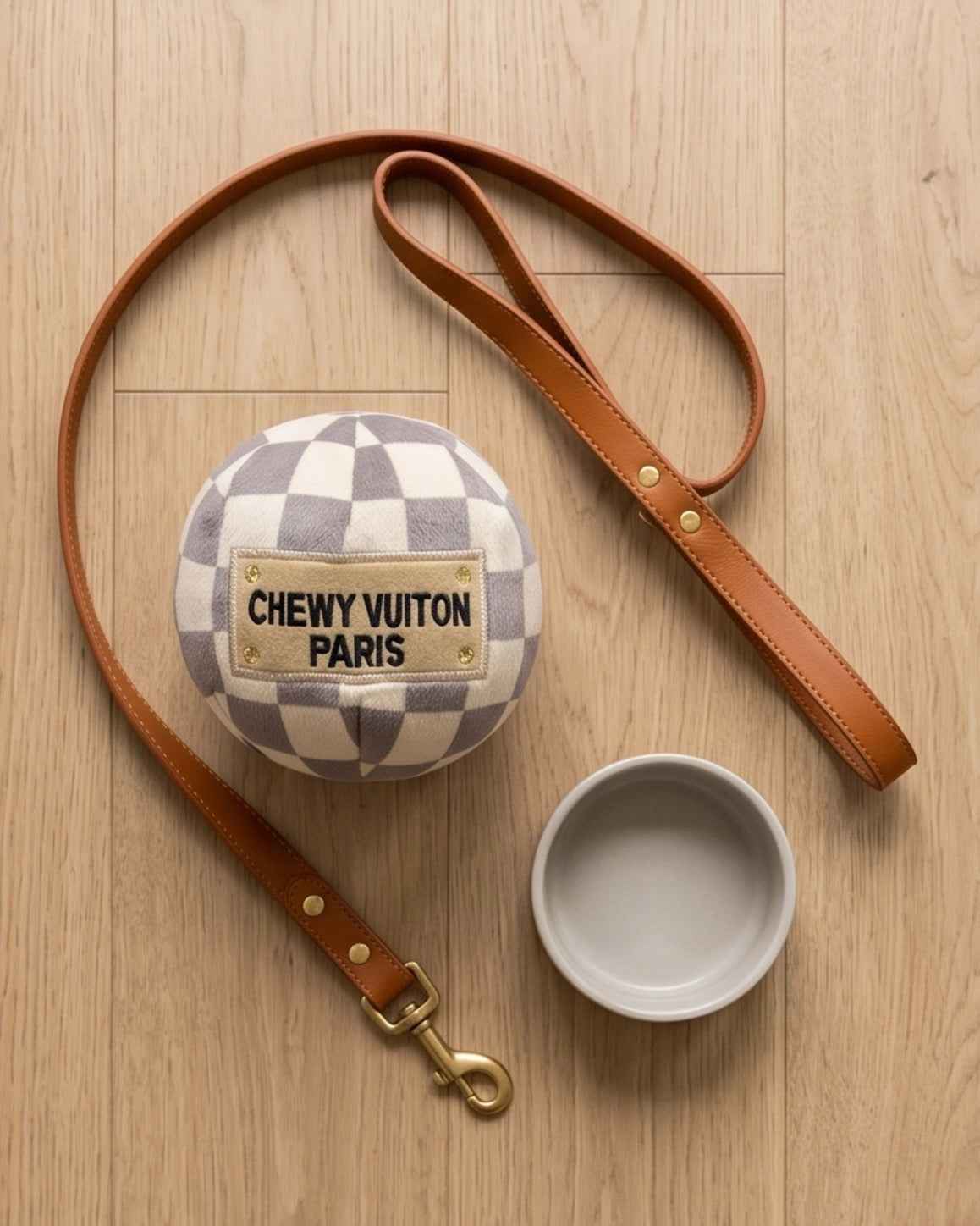 Tan Checker Chewy Vuiton Ball