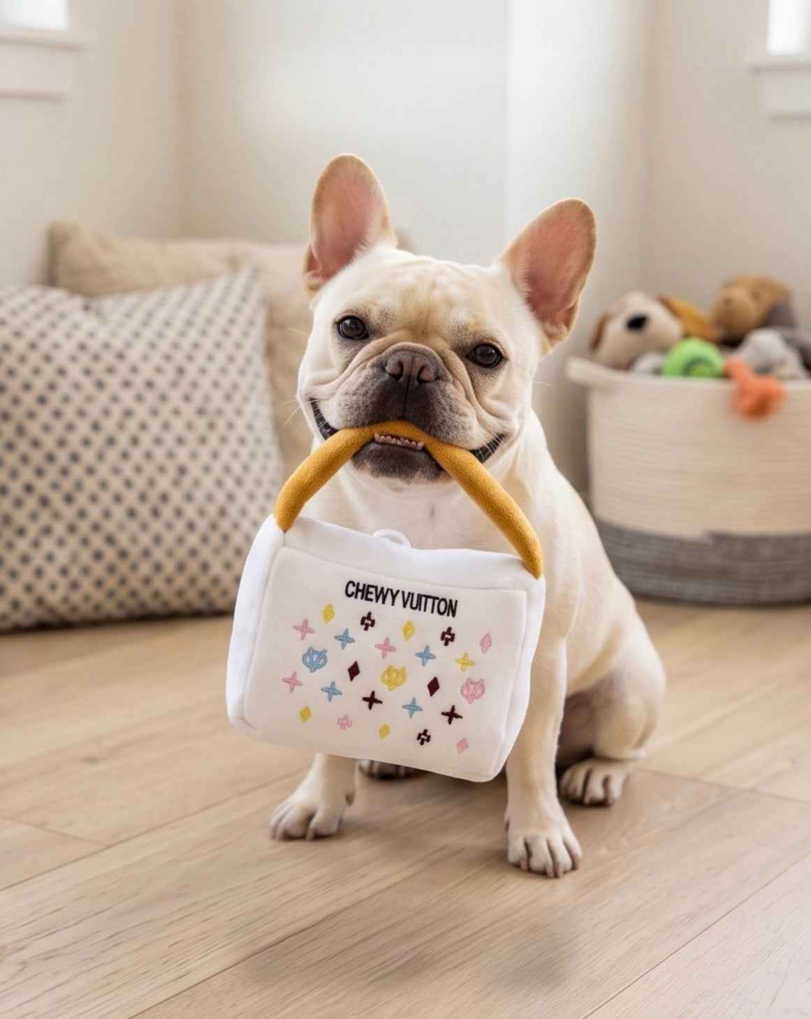 White Chewy Vuiton Handbag