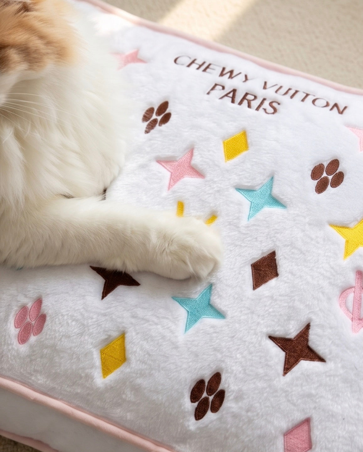 White Chewy Vuiton Bed