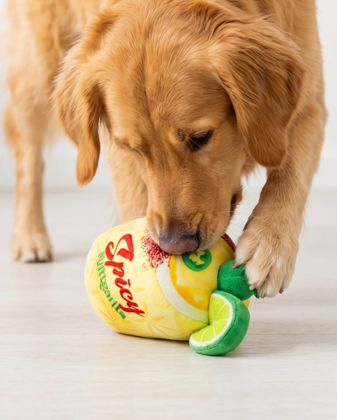 Spicy Muttgarita | Squeaky Plush Dog Toy with Crinkle & Mesh Lining