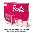 Load image into Gallery viewer, Pet Carrier - Barbie Quilted Vegan Leather with Mesh Window Panels and Glitter Appliques Pink

