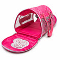 Load image into Gallery viewer, Pet Carrier - Barbie Quilted Vegan Leather with Mesh Window Panels and Glitter Appliques Pink
