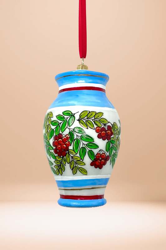 Ischia Vase Polish Glass Ornament - Southlake Paws