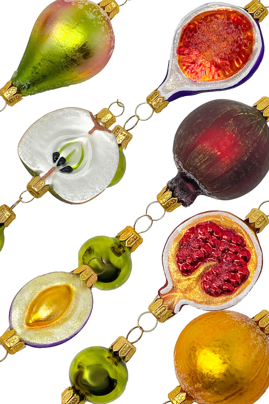 Italian Mixed Fruits Glass Tree Garland