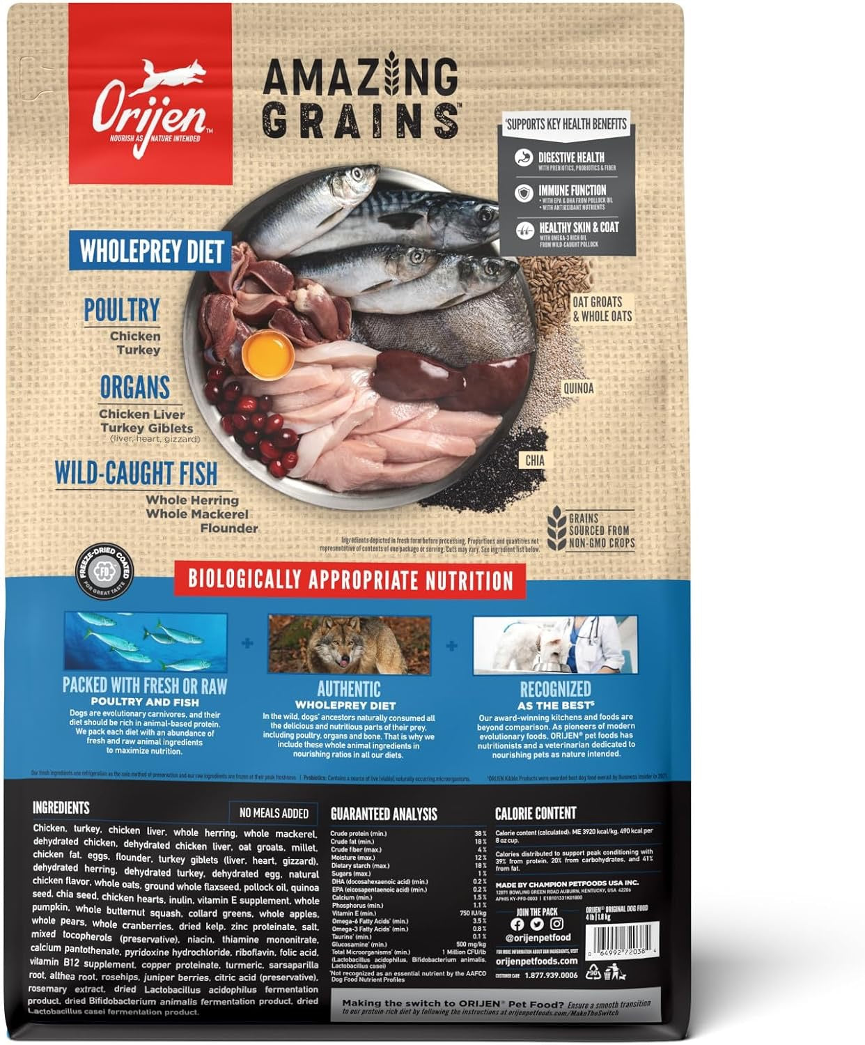 Orijen Amazing Grains Original Dry Dog Food 