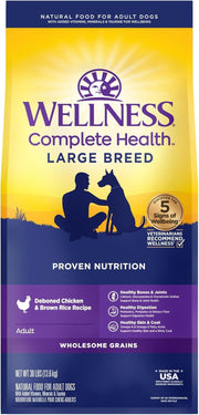 Wellness Complete Health Large Breed Chicken & Brown Rice Dry Dog Food (30lb) 