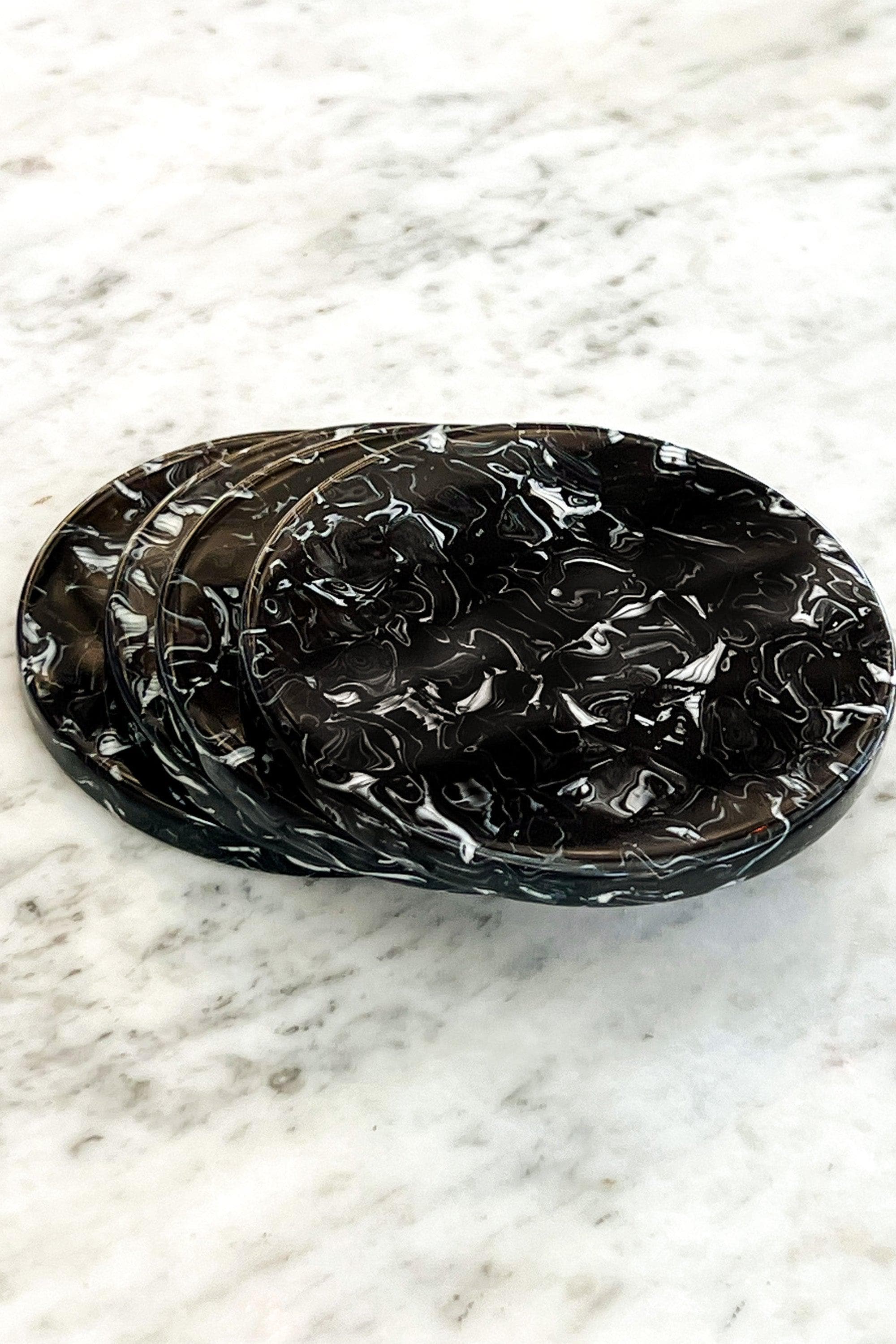 Black Marble Acrylic Coaster - Southlake Paws