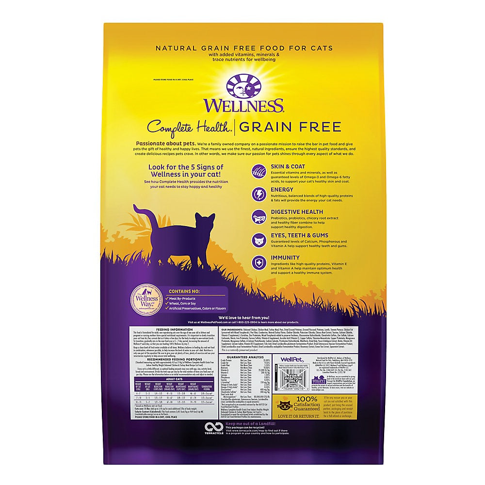 Wellness Complete Health Indoor Healthy Weight Chicken & Turkey Dry Cat Food (5.5lb) 