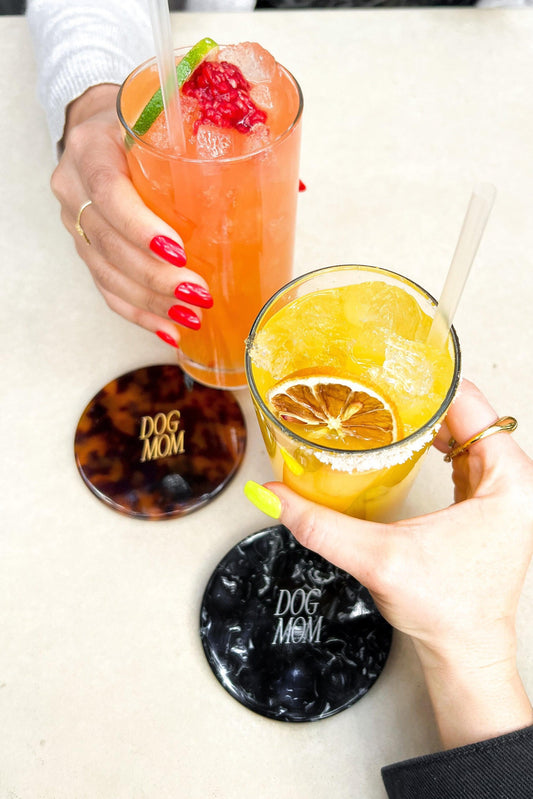 Dog Mom Coaster - Black Marble