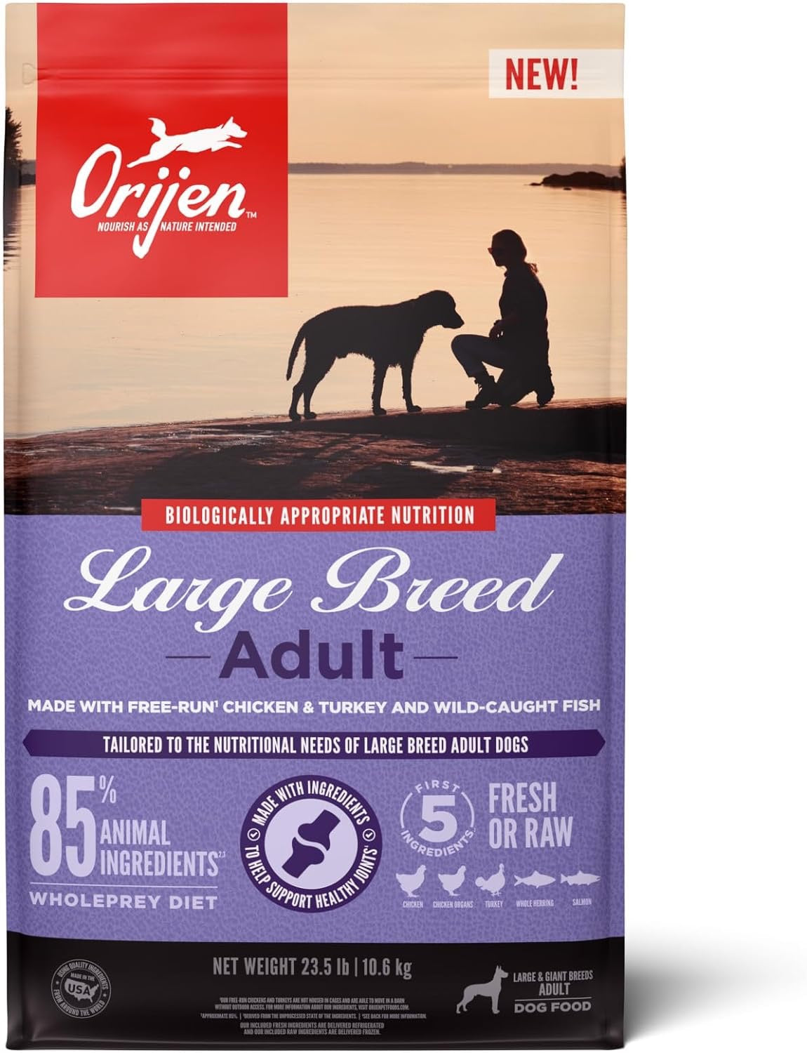 Orijen Large Breed Adult Dry Dog Food (23.5lb) 