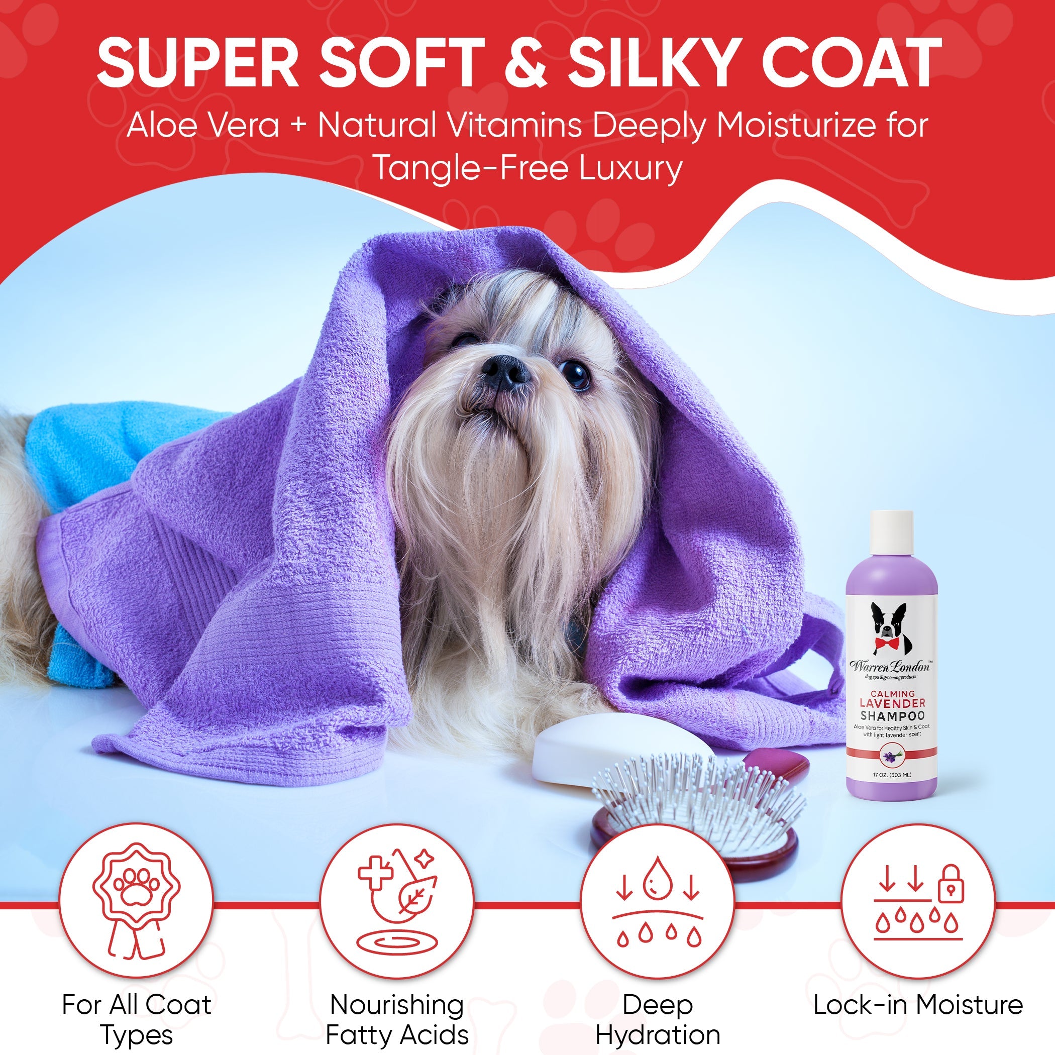 Calming Lavender Dog Shampoo w/Aloe Vera & Essential Oils - Southlake Paws