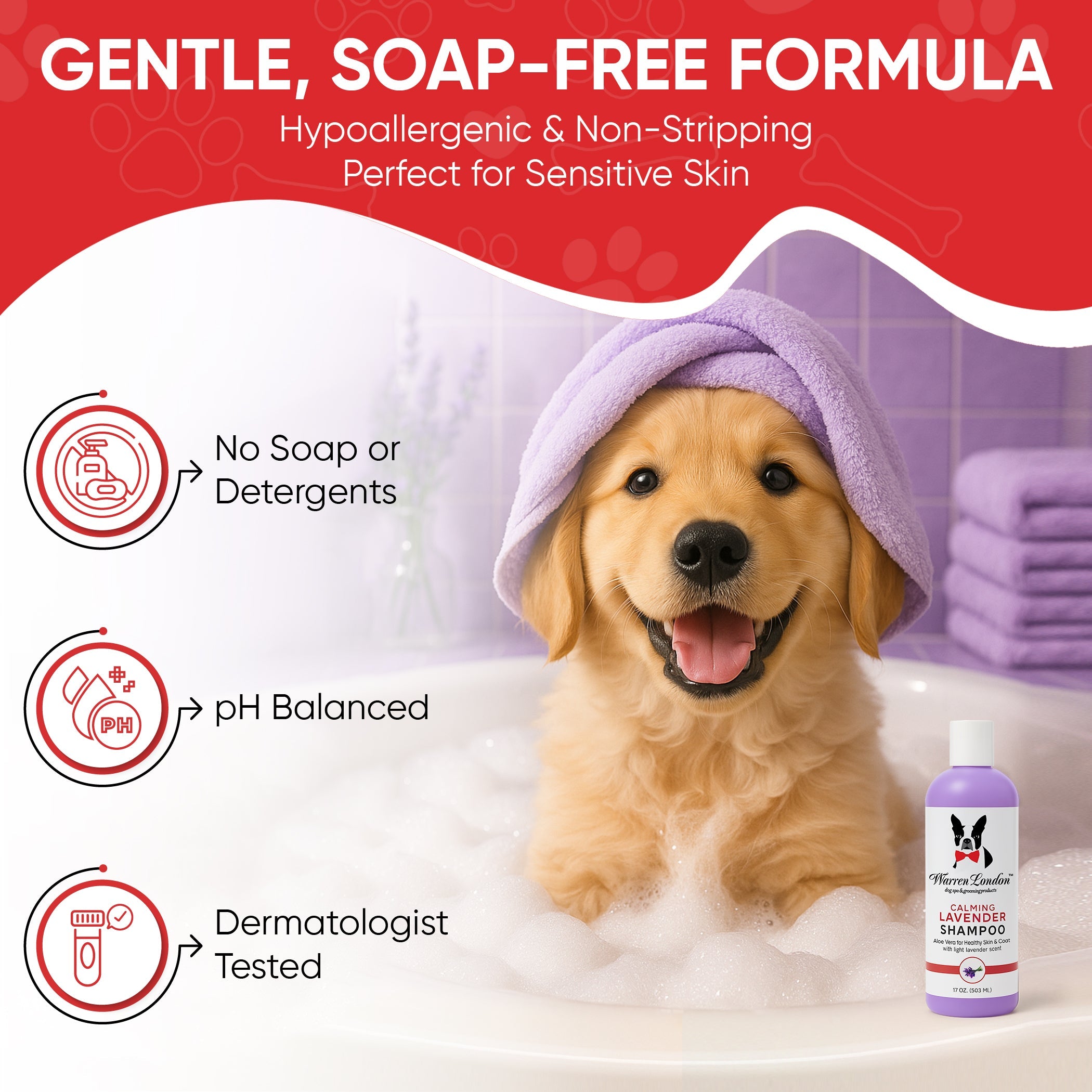Calming Lavender Dog Shampoo w/Aloe Vera & Essential Oils - Southlake Paws