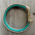 Load image into Gallery viewer, Infinity Braid in Teal & Light Tan - Handmade Dog Collar - Southlake Paws
