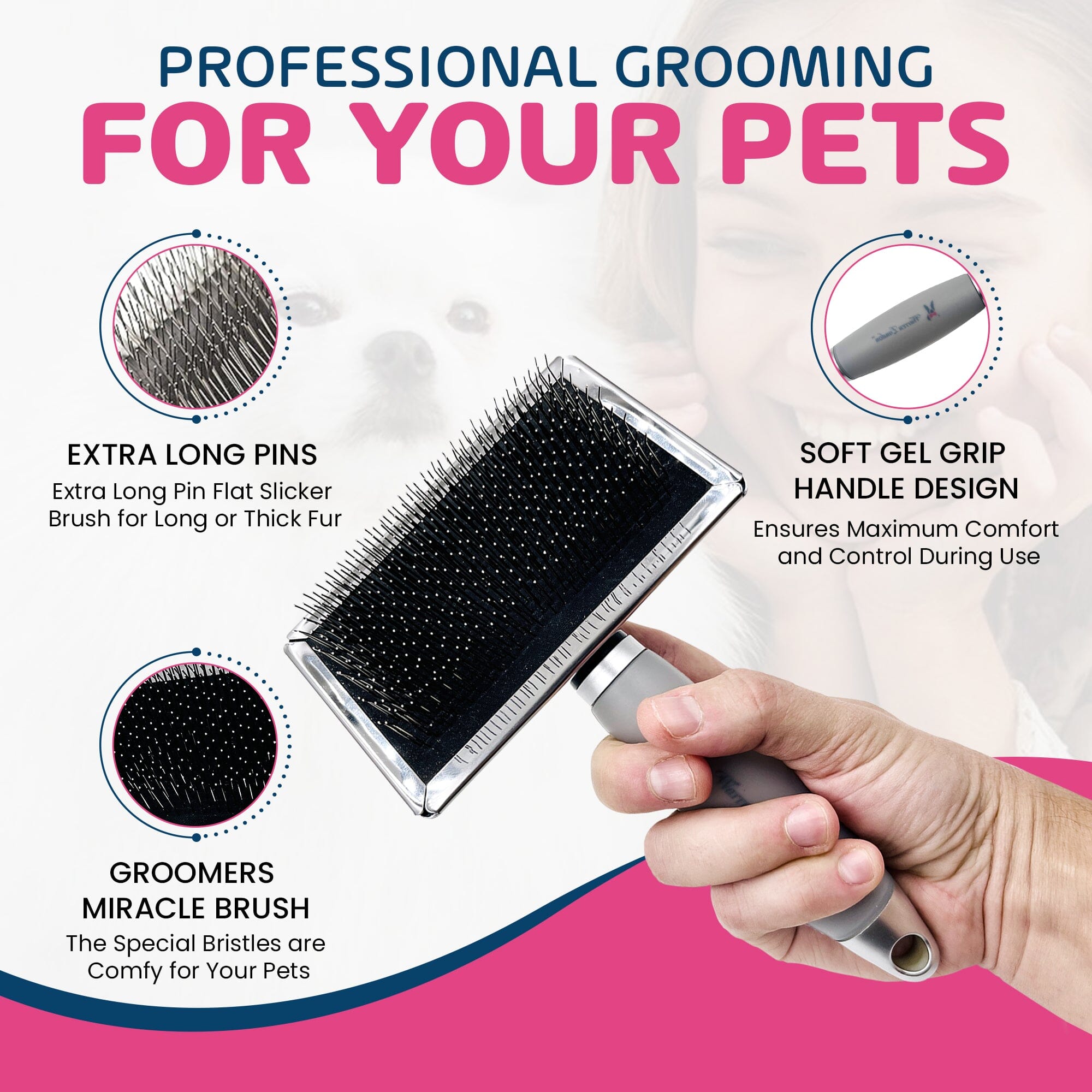 Gel-Handle Slicker Brush - Southlake Paws