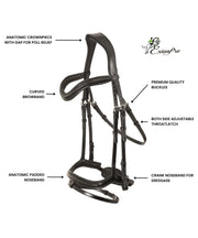 ExionPro 'Ursa' Anatomic Dressage Bridle With Reins