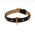 Load image into Gallery viewer, Leather Dog Collar in Black - Sphere, Made in Italy
