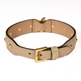 Load image into Gallery viewer, Leather Dog Collar in Mud - Sphere, Made in Italy
