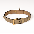 Load image into Gallery viewer, Leather Dog Collar in Mud - Sphere, Made in Italy
