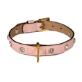 Load image into Gallery viewer, Leather Dog Collar in Pink - Swarovski, Made in Italy
