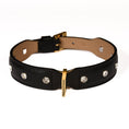 Load image into Gallery viewer, Leather Dog Collar in Black - Swarovski, Made in Italy
