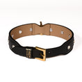 Load image into Gallery viewer, Leather Dog Collar in Black - Swarovski, Made in Italy
