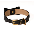 Load image into Gallery viewer, Leather Dog Collar in Black - Rock Bow, Made in Italy
