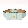 Load image into Gallery viewer, Leather Dog Collar in Cloud - Rock Bow, Made in Italy
