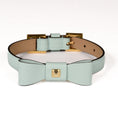 Load image into Gallery viewer, Leather Dog Collar in Cloud - Rock Bow, Made in Italy
