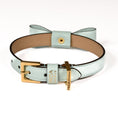 Load image into Gallery viewer, Leather Dog Collar in Cloud - Rock Bow, Made in Italy
