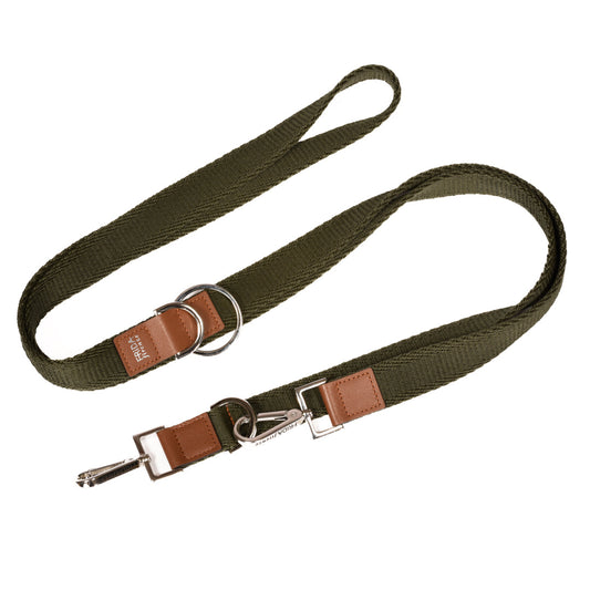 Ribbon Dog Leash in Military, Made in Italy