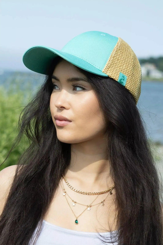 Island Vibes Baseball Cap with Raffia - Southlake Paws