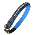 Load image into Gallery viewer, ExionPro White & Blue Bling Dog Collar
