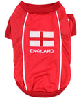 Load image into Gallery viewer, Parisian Pet 'Team England' Jersey for Dogs & Cats – England Flag-Inspired Pet Outfit, Soccer Fan Apparel for Dogs & Cats, White and Red
