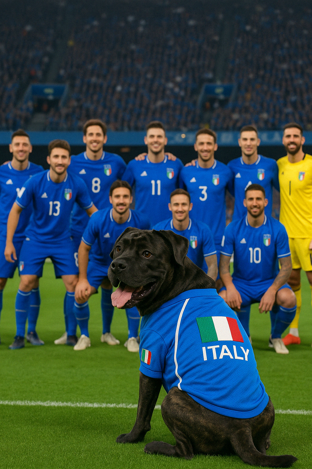 Parisian Pet 'Team Italy' Jersey for Dogs & Cats – Soccer Fan Apparel for Pets, Italy National Team Colors, Blue and White