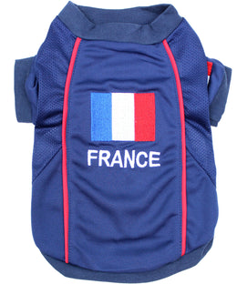 Parisian Pet 'Team France' Jersey - France National Team Pet Apparel, Dog Sports Jersey for Soccer Fans, World Cup Dog Shirt for Dogs & Cats, Blue