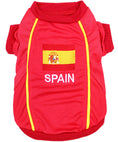 Load image into Gallery viewer, Parisian Pet 'Team Spain' Jersey for Dogs & Cats – Spain Flag-Inspired Pet Outfit, Soccer Fan Apparel for Dogs & Cats, Red and Yellow Stripes

