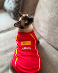 Load image into Gallery viewer, Parisian Pet 'Team Spain' Jersey for Dogs & Cats – Spain Flag-Inspired Pet Outfit, Soccer Fan Apparel for Dogs & Cats, Red and Yellow Stripes
