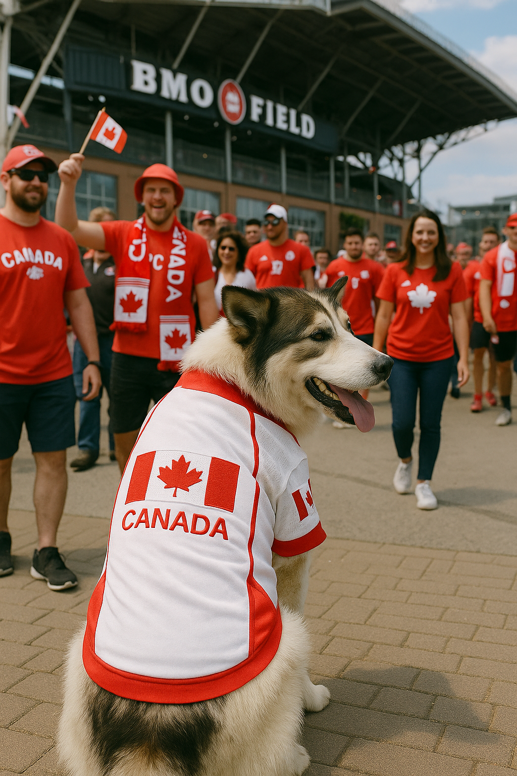 Parisian Pet 'Team Canada' Jersey for Dogs & Cats – Canada Flag-Inspired Pet Outfit, Soccer Fan Apparel for Dogs & Cats, Red and White Design