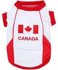 Load image into Gallery viewer, Parisian Pet 'Team Canada' Jersey for Dogs & Cats – Canada Flag-Inspired Pet Outfit, Soccer Fan Apparel for Dogs & Cats, Red and White Design
