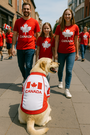 Parisian Pet 'Team Canada' Jersey for Dogs & Cats – Canada Flag-Inspired Pet Outfit, Soccer Fan Apparel for Dogs & Cats, Red and White Design