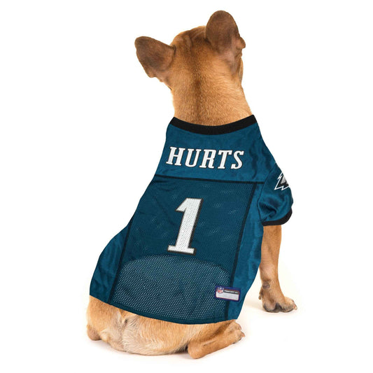 NFL Philadelphia Eagles Jalen Hurts Striped Mesh Dog Jersey